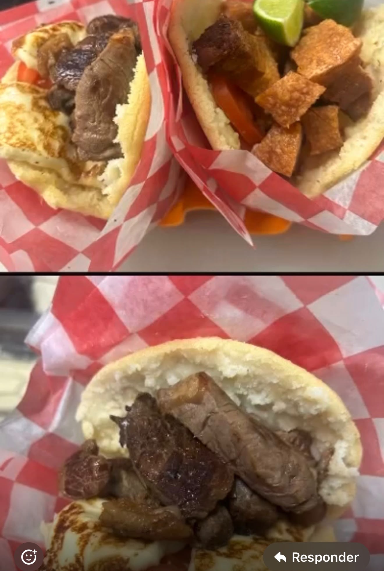 Arepa de pabellón / pork belly