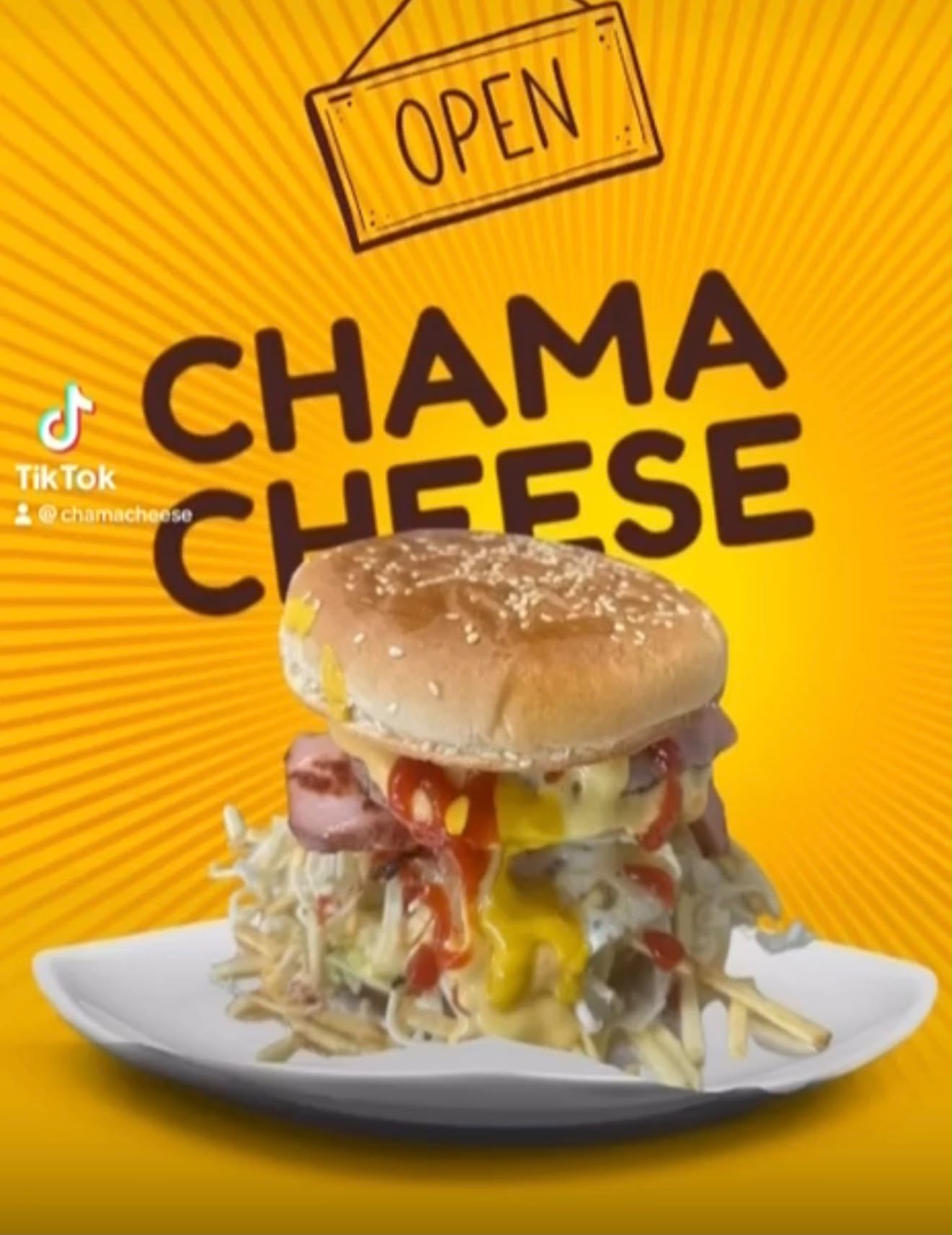 Hamburguesa gigante con papitas